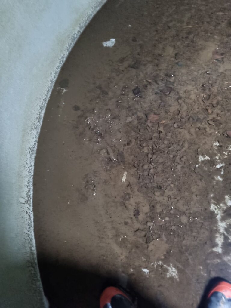 Sludge on the tank floor concentrates heavy metals, organic matter and bacteria. BRANZ recommends desludging once it reaches 250 mm.